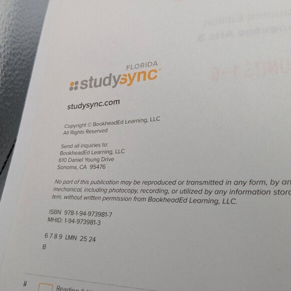 Florida StudySync Language Arts 3 Student Edition Units 1 - 6 - Picture 6 of 8